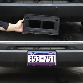 Front Bumper License Plate Bracket Compatible with Toyota Tundra 2022 2023 2024, ABS Tag Frame Front Bumper Mount Adapter, Tundra 2022 2023 2024 Accessories