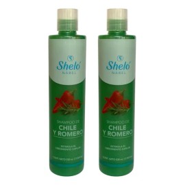 Shampoo De Chile Y Romero Shelo Nabel® 530ml. 2 Piezas