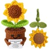 Yisowank Funny Positive Sunflowers Crochet with Encouraging Card + Cute