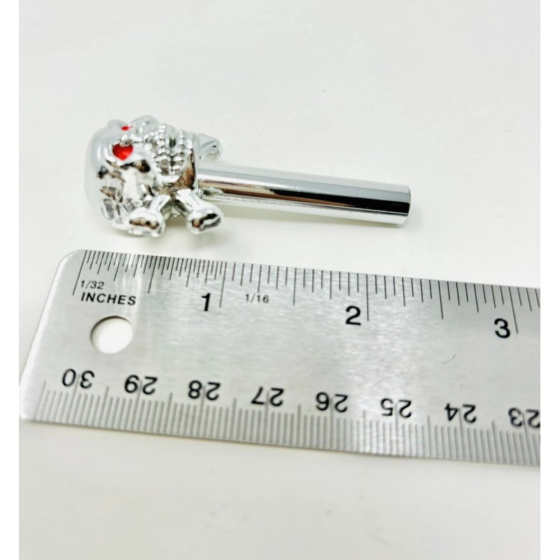 CAR Chrome Skull Door Lock Knobs - Pack of 2