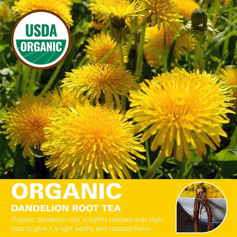 WT WEETEE Organic Roasted Dandelion Root Tea Bags, Dandelion Herbal