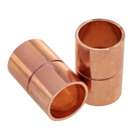 Xhziy 3/8" Inner Diameter Welding Fittings Copper Tube Welding Fittings HVAC Copper Fittings Copper Tube Connector Copper Tube Adapter With Coil Tube Antiperspirant End 6pcs