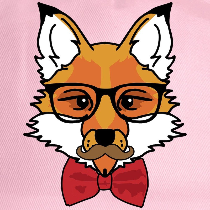 CafePress Hipster Fox Cap Unique Adjustable Baseball Hat Pink