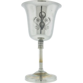 Kheops International Chalice Stainless Steel with Engraved Goddess, Medium, 6-inch Height