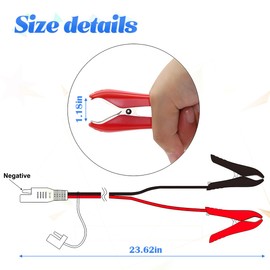 BESULEN 3.3FT 14AWG Battery Alligator Clips, Crocodile Clip to SAE Connector, Quick Release Adapter Extension Cable, Quick Disconnect Plug Socket with Battery Clamps, Compatible with Motorcycles