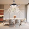 42" Retractable Ceiling Fan Lamp Dimmable LED Chandelier w/ Light