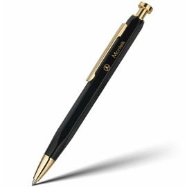 MCNTEIK Black Click Pen With 24K Gold Finish, Fine lacquer work, Exquisite Gel Pen Gift Set for Men & Women, ADMOK Black refill, Office Supplies, Professional, Executive, Nice Retractable Pen
