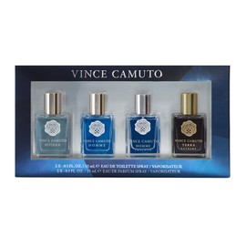 Vince Camuto Men's 4 PC Coffret Cologne Gift Set, Includes Travel Size Eau de Toilette Sprays, Mini Sample Fragrance, Holiday Stocking Stuffer for Christmas, 0.5 Fl Oz