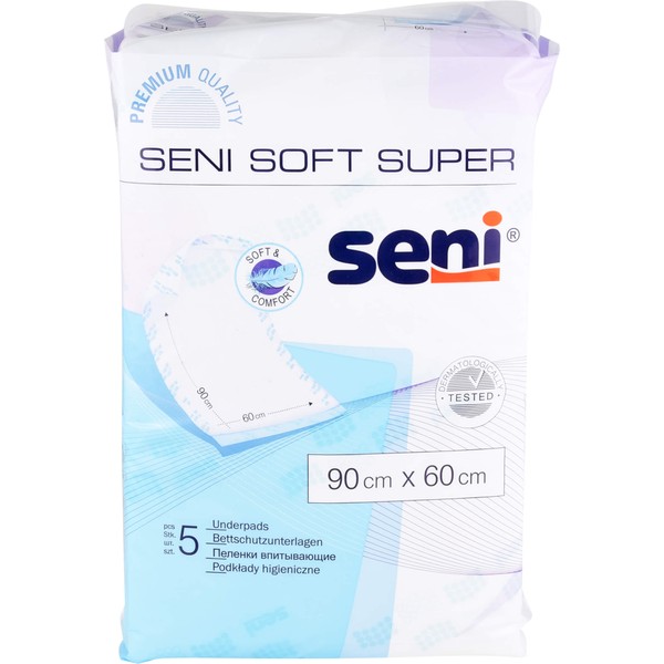 Nicht vorhanden Seni Soft Super Bettschutzunterlagen 90x60, 5 St