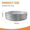 4FT Galvanized Fire Pit Ring, Foldable 48 Inch Silver Round