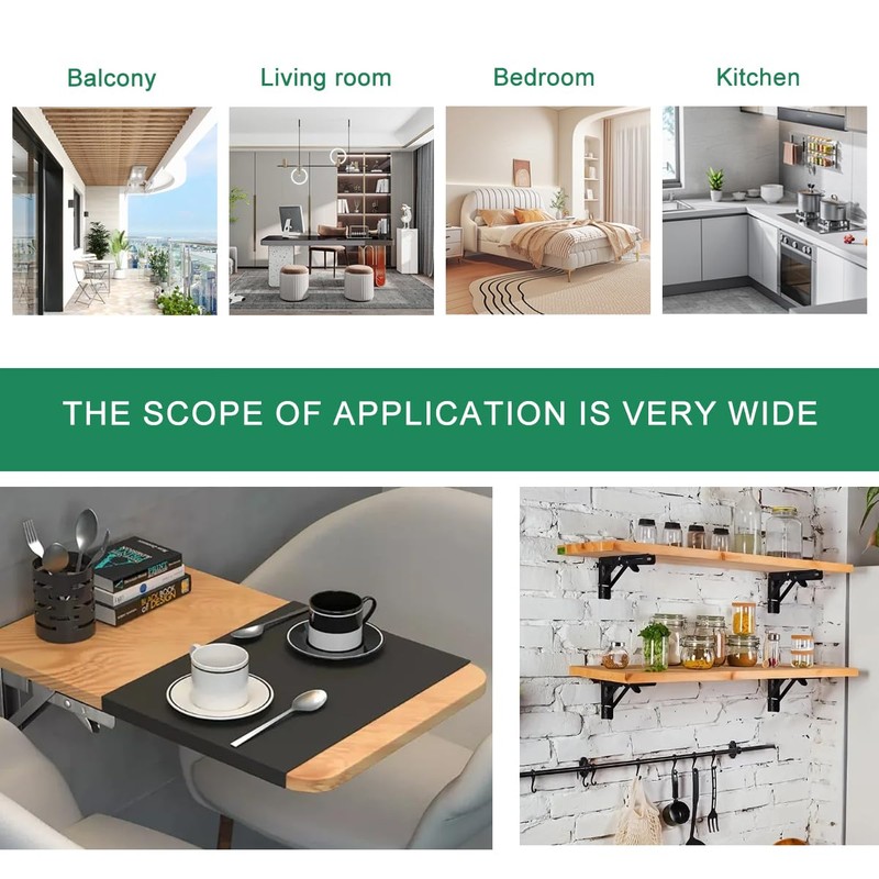 2 Pcs Heavy Duty 304 Stainless Steel Collapsible Triangle Shelf