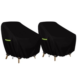 MaxEarn Protective Cover for Armchairs, 89 x 97 x 74 cm, 420D Cover for Garden Chairs with Buckle, Waterproof, Winterproof, Garden Chair Cover, Anti-UV Cover for Garden Furniture, Stacking Chairs,