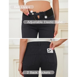 AMPOSH Women's Maternity Skinny Jeans Mid-Rise Stretchy Denim Pants for Pregnancy and Postpartum, Black, XX-Large