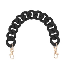 Black Purse Chain Replacement Strap for Handbags - 15 Inch Detachable DIY Accessory with Alloy Hooks for Purses and Messenger Bags