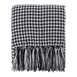 Fennco Styles Houndstooth Fringe Soft Throw Blanket - 50"x60"