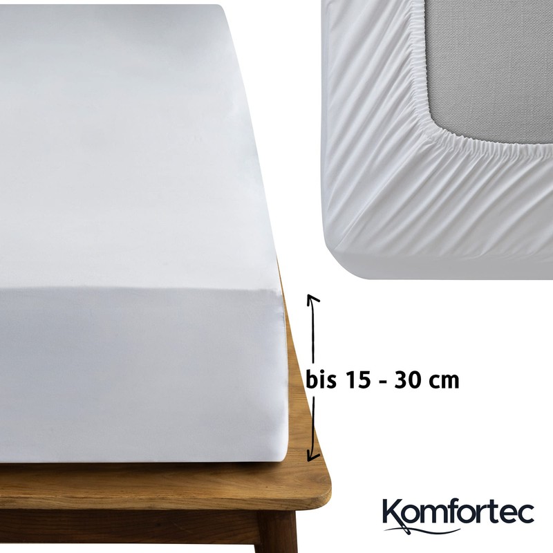 Komfortec Jersey Fitted Sheet 90 x 200 cm, 100% Cotton,