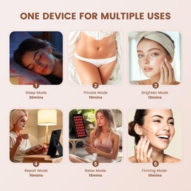 INTEO Red Light Therapy for Face and Body, Portable Red Light Therapy with Protective Goggles, 850nm Infrared Red Light Therapy with 6 Modes