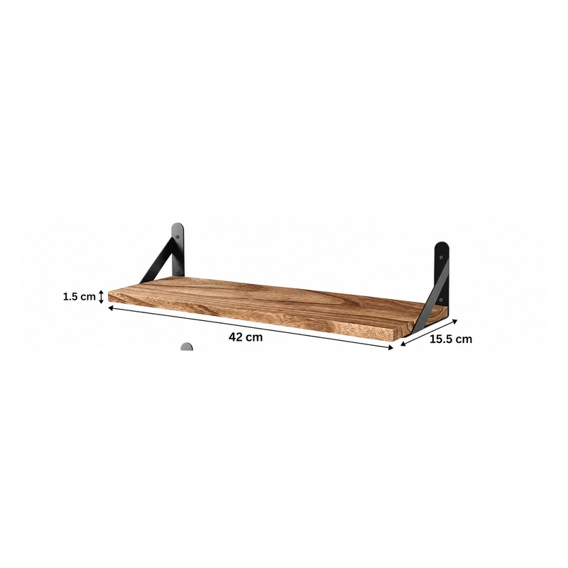 Wooden Floating Wall Shelf for Home Organization – Space-Saving Wall-Mounted