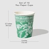 Coterie Emerald Green Toile Paper Cups (Set of 10) -