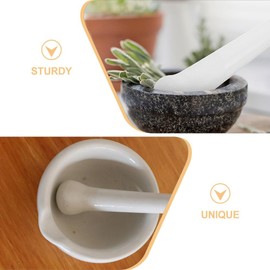 - Juego de 2 piezas de herramientas de molienda para moler de mármol y pimienta para moler condimentos, varillas de mortero para moler cuencos de cerámica, utensilios de cocina, mortero