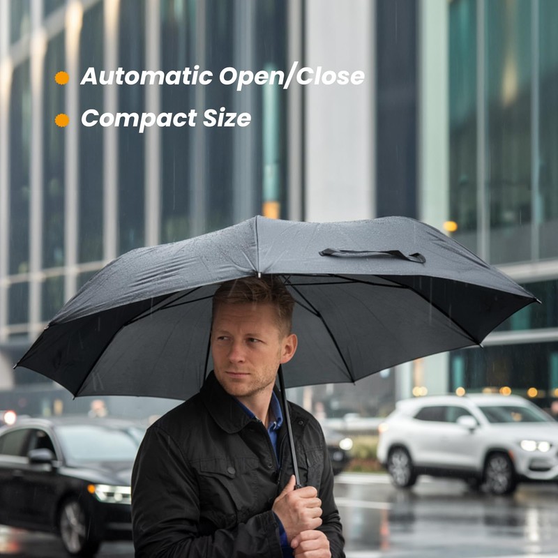 SIEPASA Compact Travel Umbrella - Windproof Auto Open/Close, Small Folding