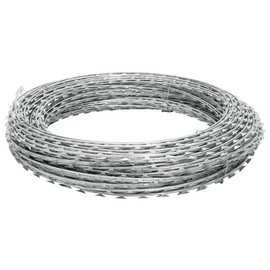vidaXL - Concertina Razor Wire - 28" Diameter Coil - 492ft Length - Galvanized Steel Helical Barbed Wire - Perimeter Security Solution