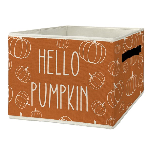 EGBTL Hello Fall Pumpkin Storage Bins & Boxes with Handles,