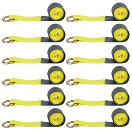 GBACHOOSE 12Pack 2 Inch x 7.8 Ft Lasso Straps with D Ring, D Ring Straps for Wheel Lift, Wrecker, Rollback, Tow Truck