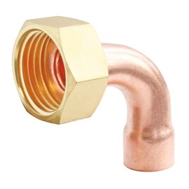 SOMATHERM for You, Copper Elbow Connector 2 Pieces Diameter 16 mm with 15/21 Rotating Nut – Ideal for Plumbing, Sanitary Water Networks and Heating – Soldering and Screwing Installation