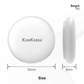 KamKorda Smart Tag Tracker 4 Pack, Bluetooth Key Finder, Air Tag, GPS Tracker Tag for Keys, Wallet, Pets, Luggage Tracking Device Compatible with iOS – White