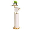 Standing Toilet Paper Holder Gold, TP Holder with 6.7" Phone