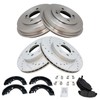 TRQ Front & Rear Metallic Brake Pad Performance Rotor Shoes