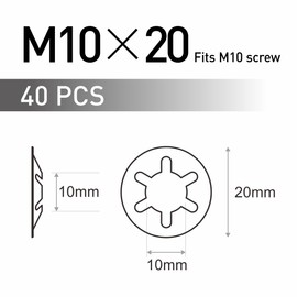 FOMGIIN Pack of 40 M10 x 20 mm Locking Washers Inner Tooth Clamping Ring Clamping Washers Stainless Steel Locking Rings Silver Washers Tooth Speed Locking Washers