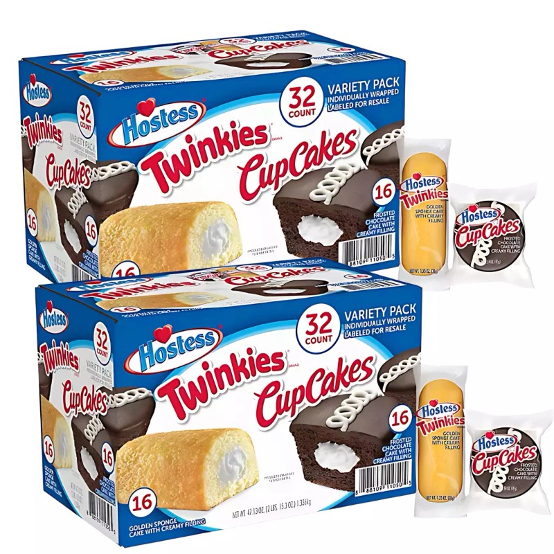 Hostess Twinkies & Cupcakes Variety Pack Snack Cakes, 32-64 pk.