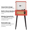 Arkrocket 3-Speed Bluetooth Record Player Retro Turntable with Built-in Speakers