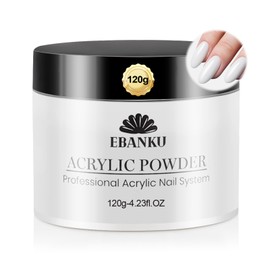EBANKU Acrylic Nail Powder, 4.2oz White Powder for Nail Extensions & Sculpting, Colored Acrylic Nail Powders for French Nail Extension, Gifts for Women