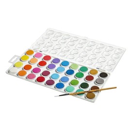 KINGART W/Brush, Set of 36 Watercolor Paint Set, Assorted 36 Piece