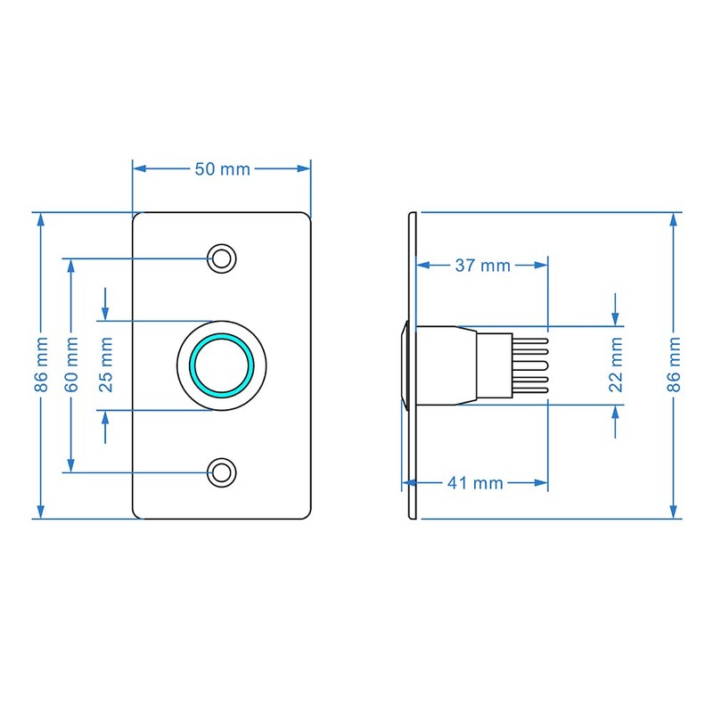 GAGALOR Waterproof Doorbell Button Lighted Push Switch With LED NO&NC