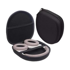 Over-Ear Headphones Case Headset Hard Shell Storage Case Earphones Protective Case Travel Bag Protective Case in Black 21 x 18.5 cm x 6 cm