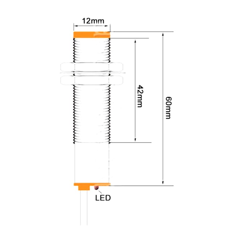 5PCS Inductive Proximity Switch M12 NPN Normally Open Distance Detection