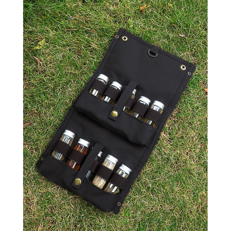 Travel Spice Kit, Portable Spice Bag with 10 Spice Jars,