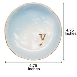 COLLECTIVE HOME - Ceramic Jewelry Tray, Decorative Trinket Dish for Rings Earrings Necklaces Bracelet Watch Keys, Birthday Mother's Day Christmas Gift for Women, 4.75", Colored Surface (Y)