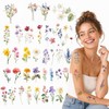 10 Sheet Wildflower Temporary Tattoos, Fake Tattoos Stickers for Women