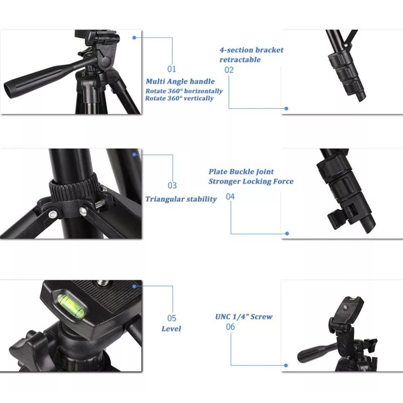 Wnatn Trípode Para Cámara Celular 43inch De Aluminio