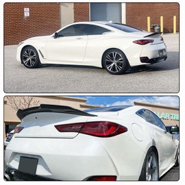 MCARCAR KIT Real Carbon Fiber Trunk Spoiler for Infiniti Q60 Q60S Coupe 2017-2023 Rear Boot Lid Highkick Wing Lip Factory Outlet (Style A)