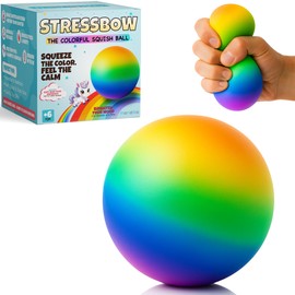 Rainbow Stress Ball for Kids & Adults - Colorful Squishy Toy - Anti Stress Fidget Gift for Anxiety Relief, Fun Sensory Toys Gift for Boys Girls Adult Women Teen ADHD Stocking Fillers - Mondiko®