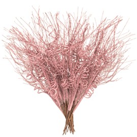 KI Store Glitter Curly Christmas Spray Set of 12 Rose Gold Wispy Willow Christmas Picks for Christmas Tree Wreath Garland Bouquet Tree Topper Decoration