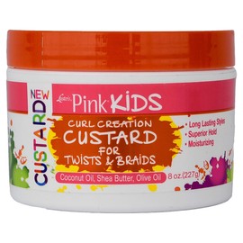 Luster's Pink Kids Curl Creation Custard for Twists & Braids, 8 Ounce Made with Coconut Oil, Shea Butter and Olive Oil.
