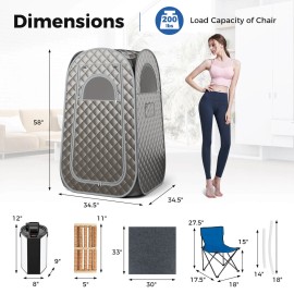 Giantex Portable Home Sauna Full Body Steam Sauna Tent with 3L Steam Generator