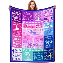 ZABAOBO Dance Blanket Gifts for Girls Teens Dancers,Dance Recital Stuff Ballet Throw Blankets,Ballerina Teacher Appreciation Gifts for Dance Team Lovers 60"x50" INCH